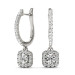 14k labgrown diamond square halo earrings