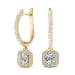 14k labgrown diamond square halo earrings