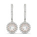 Round Labgrown Diamond Halo Earrings in 14k White Gold 1ct t.w
