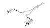 140591 Borla ATAK Cat-Back Exhaust System (2.5" Pipe Diameter & 4.0" Single Round Rolled Angle-Cut Polished Tips) - Ford Mustang GT 5.0L V8 w/ Active Exhaust 2015-2017