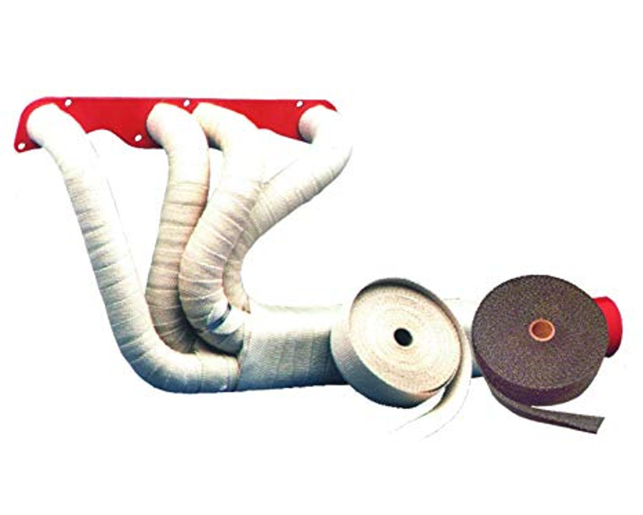 WHITE High Temperature Header Exhaust Pipe Insulation Wrap Kit: 2 Rolls  each 2 INCH WIDE X 25 FEET LONG with Stainless Steel Zip Ties Kit- Thermal  Zero - WT116225TKX2