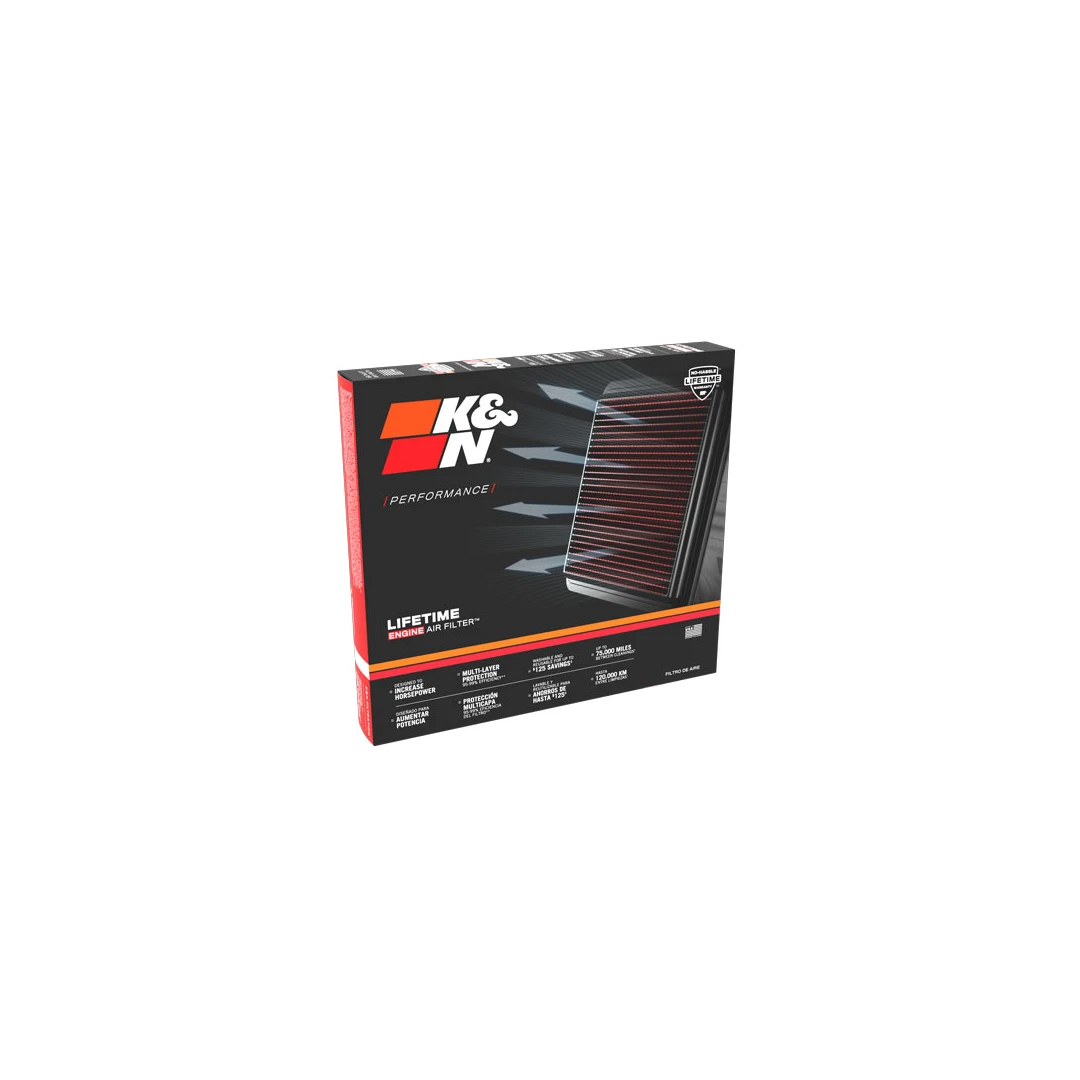 K&N 33-5006 Filtro Aria Auto – Lavabile E Riutilizzabile, Compatibile Con Honda Accord Hybrid 2014-2019