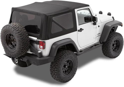 7984617 Bestop Soft Top OEM Replace-A-Top With Tinted Windows & No Door Skins (Premium Black Twill) - Jeep Wrangler JK 2-Door 2010-2018