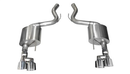 14334 Corsa Sport 3.0" Axle-Back Exhaust w/ 4.0" Twin Polished Tips - Ford Mustang GT 5.0L V8 2015-2017