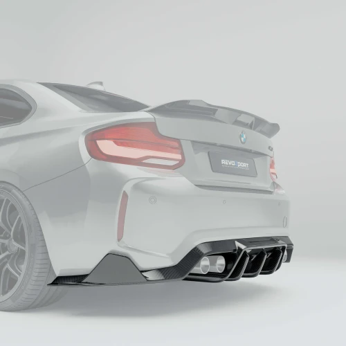 RevoZport Carbon Fiber Rear Diffuser for BMW M2 F87