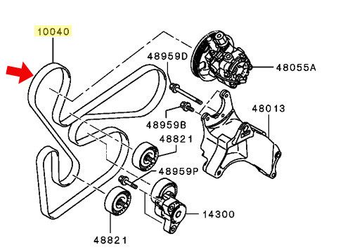 Mitsubishi OEM Alt. Belt - Lancer Ralliart, EVO X