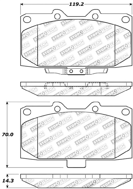 309.11820 StopTech Street Performance Front Brake Pads – Subaru, Mazda