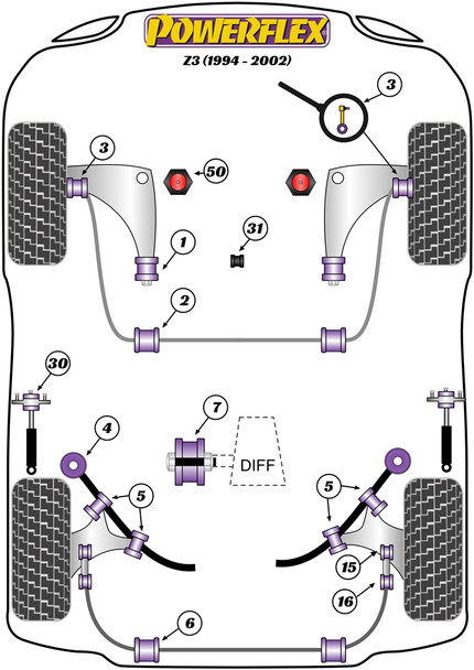 PFR5-300 Powerflex Rear Diff Mounting Bush