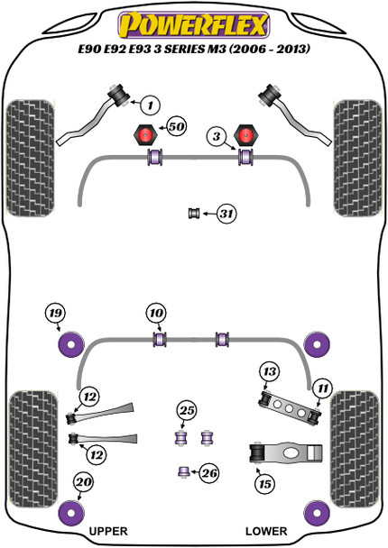 PFR5-1213 Powerflex Rear Lower Front Arm Inner Bush