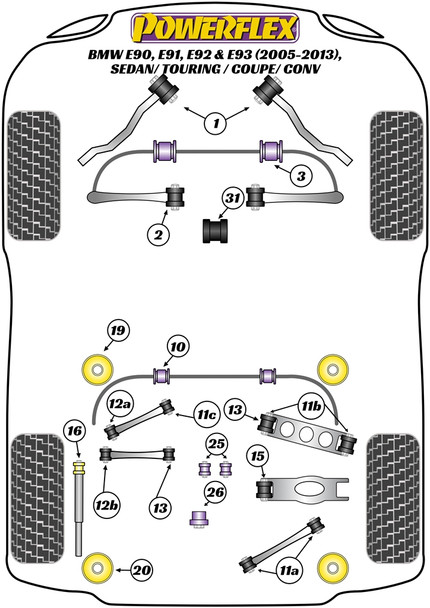 PFR5-411 Powerflex Rear Trailing Arm Inner & Outer Bush