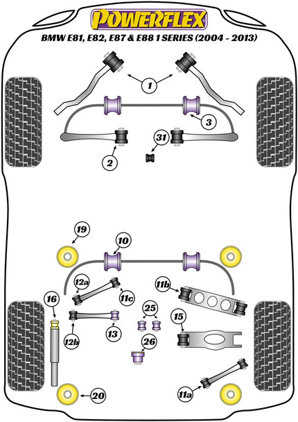 PFR5-1220 Powerflex Rear Subframe Front Mounting Bush