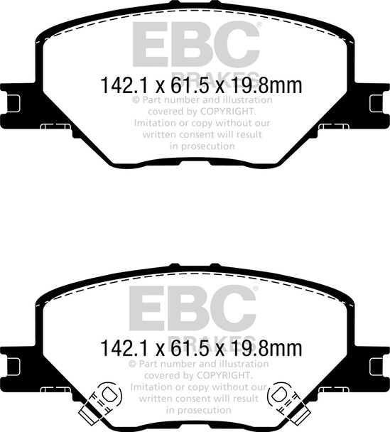 DP42340R EBC Yellowstuff Street and Track Brake Pads (FRONT)