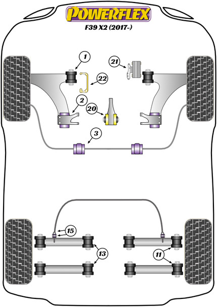 PFF5-1303-24.5 Powerflex Front Anti Roll Bar Bush 24.5mm