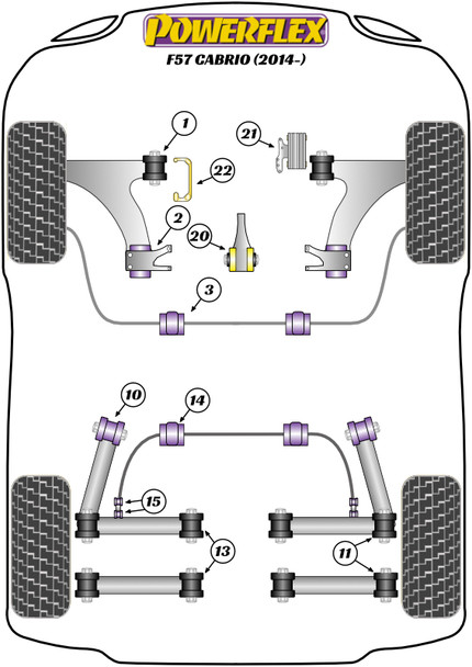 PFF5-1303-24.5 Powerflex Front Anti Roll Bar Bush 24.5mm