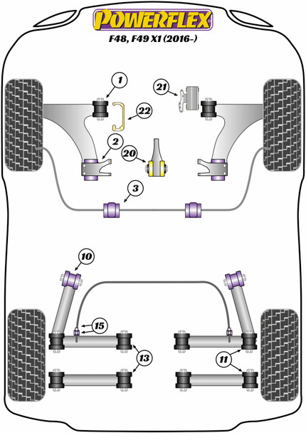PFF5-1302G Powerflex Front Arm Rear Bush Caster Offset