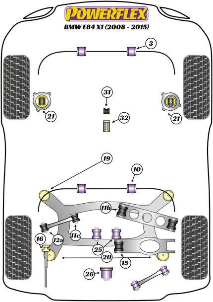 PFR5-415 Powerflex Rear Lower Lateral Arm To Chassis Bush