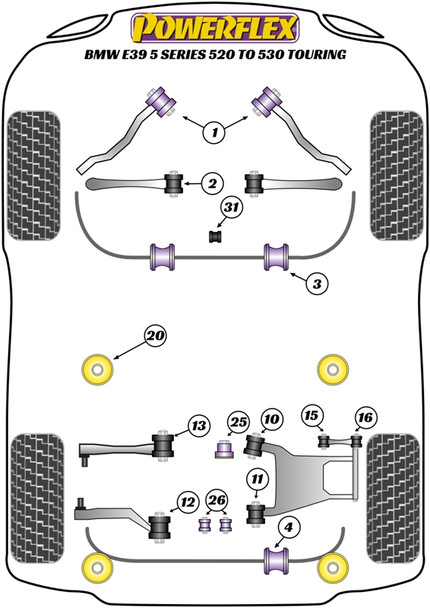 PFR5-526 Powerflex Rear Diff Rear Mounting Bush