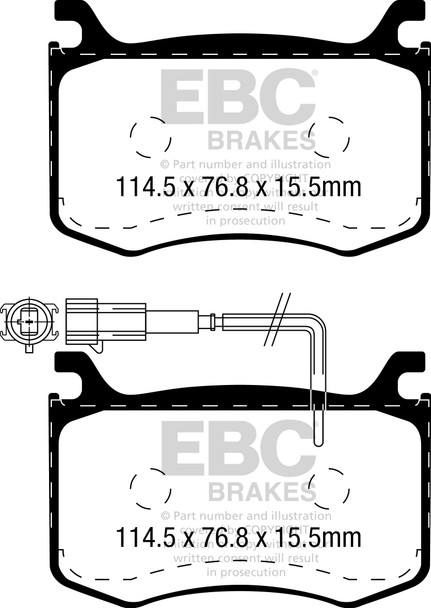 DP41854R EBC Yellowstuff Street and Track Brake Pads (FRONT)