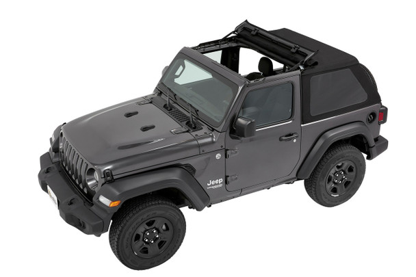 5686217 Bestop Soft Top Trektop Slantback (Premium Black Twill) - Jeep Wrangler JL 2-Door 2018-2026