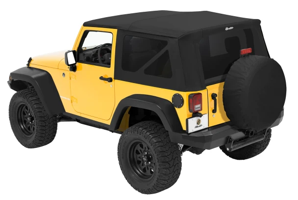 7914635 Bestop Soft Top OEM Replace-A-Top With Tinted Windows & No Door Skins (Black Diamond) - Jeep Wrangler JK 2-Door 2010-2018