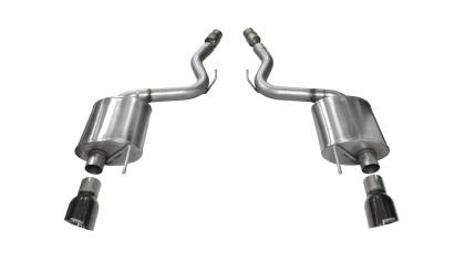 14329BLK Corsa Touring 3.0" Axle-Back Exhaust w/ 4.5" Single Black Tips - Ford Mustang Fastback GT 5.0L V8 2015-2017