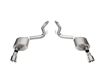 21252 Corsa Sport 3.0" Axle-Back Exhaust w/ 4.5" Slash-Cut Single Polished Tips - Ford Mustang GT 5.0L V8 2024+