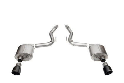 21256BLK Corsa Touring 3.0" Axle-Back Exhaust w/ 4.5" Slash-Cut Single Black Tips - Ford Mustang GT 5.0L V8 2024+