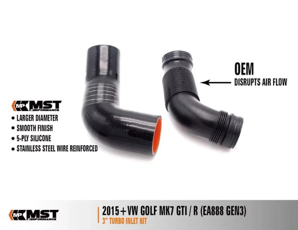 VW-MK710 MST Performance High Flow 3" Turbo Inlet Kit MK7 MQB