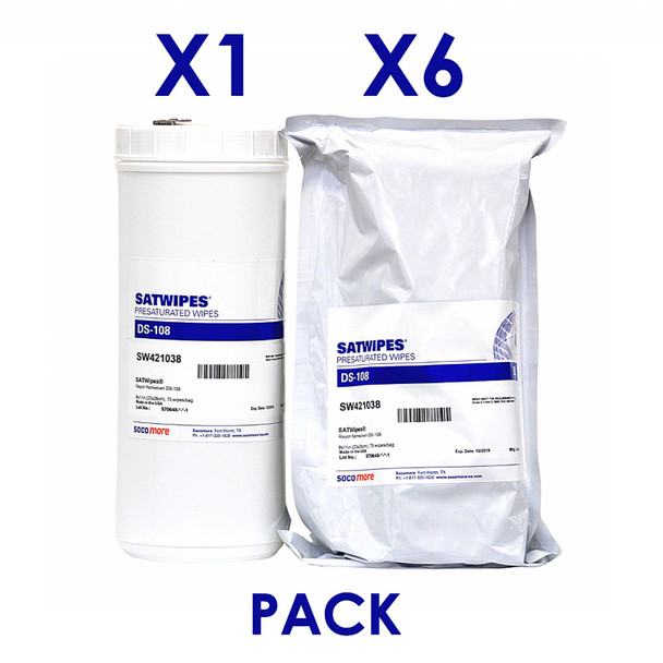 CLEANING SOLVENT-BASED WIPES DS-108/9 X 11 SATWIPES 6RL/1CA