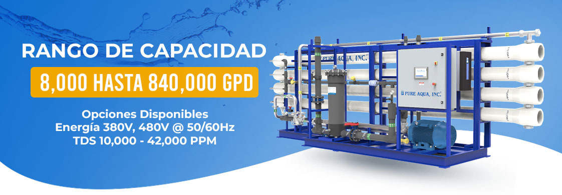 seawater desalination reverse osmosis industrial systems SWRO 8000-500000 gpd specifications