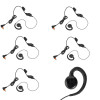 Six Pack of Motorola PMLN 7189, Swivel Hook Non-Invasive Earpiece with in-line Push-to-talk