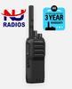 Standing at 5" in height, 2.4" in width, 1.75" in depth (with the standard battery), and weighing at just 8.5oz the R2 is a full-size commercial two-way radio yet fits comfortably in the user's hand. The Motorola R2 is supplied with a spring alligator-type belt clip.  Standing at 5" in height, 2.4" in width, 1.75" in depth (with the standard battery), and weighing at just 8.5oz the R2 is a full-size commercial two-way radio yet fits comfortably in the user's hand. The Motorola R2 is supplied with a spring alligator-type belt clip.