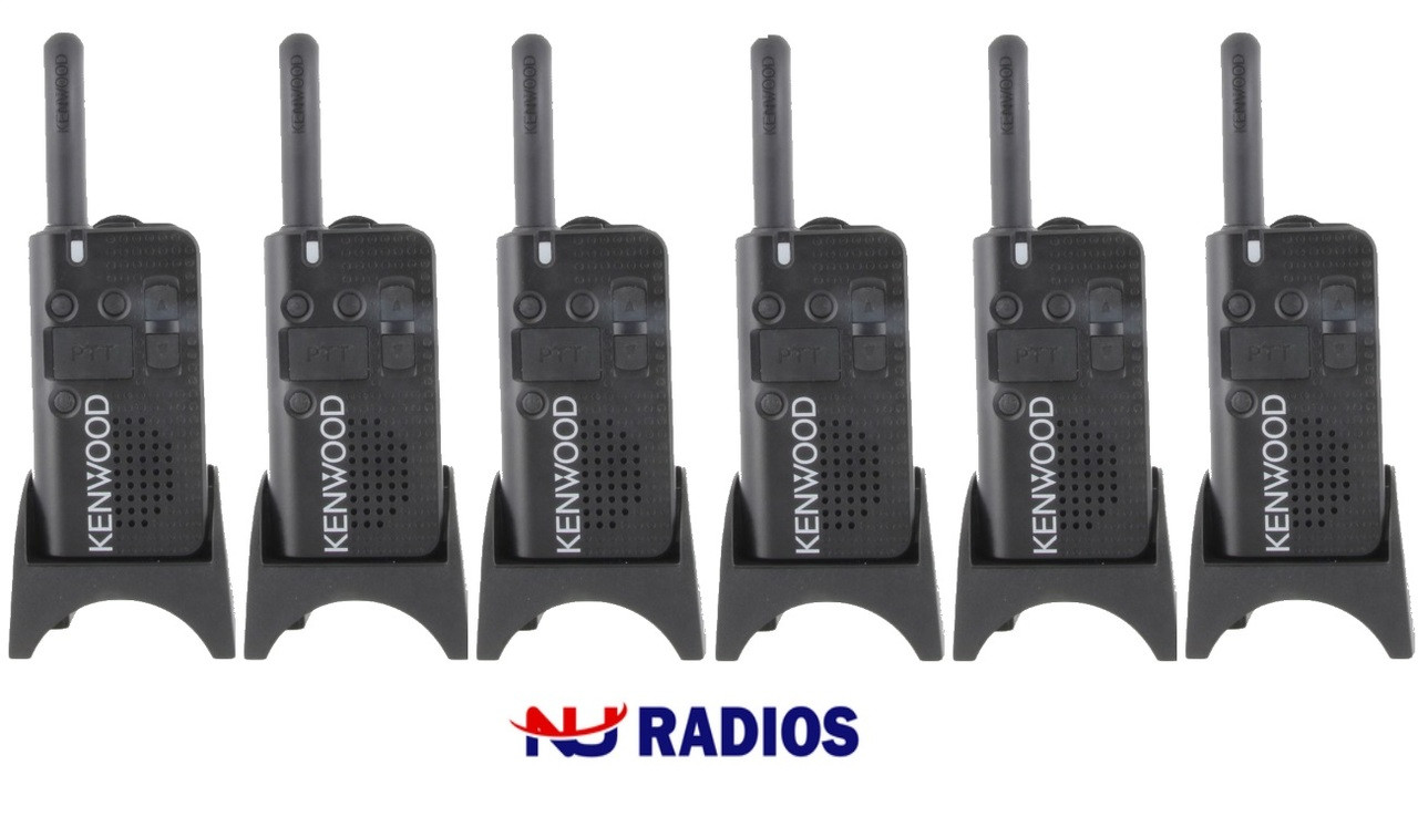 Six Pack of Kenwood PKT23 Professional UHF Two Way Radios for Small Business