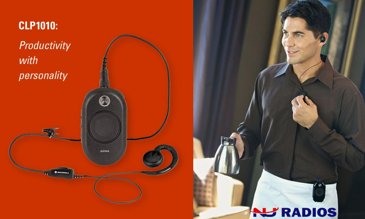 Motorola CLP-1010e UHF Two Way Radio for business is tiny, 2.38 ounces.  Great for your office, retail store or hotel.