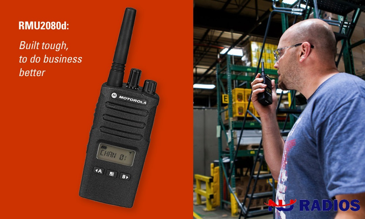 Great Buy, a six pack of Motorola RMU2080D (Display) radios are great for  most warehouse and retail stores that want an easy to use radio that is  durable. Plus, NOAA alerts.