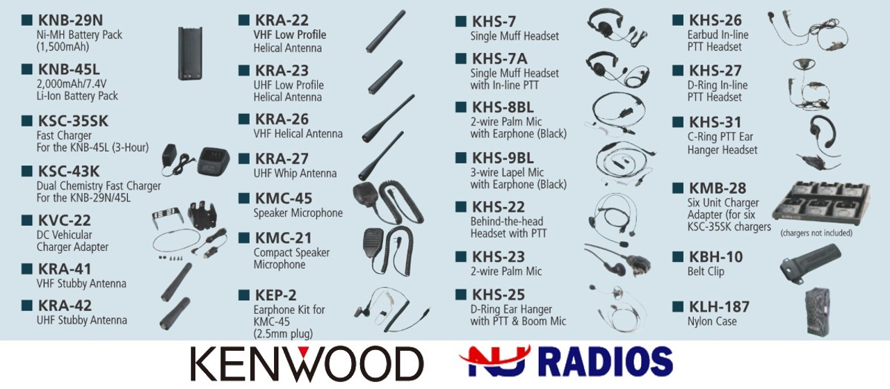 This Six Pack is a Great Buy! Kenwood TK-2402V16P is a 16 channel 5W VHF  two way radio designed for construction sites and warehouses. Ideal for  manufacturing