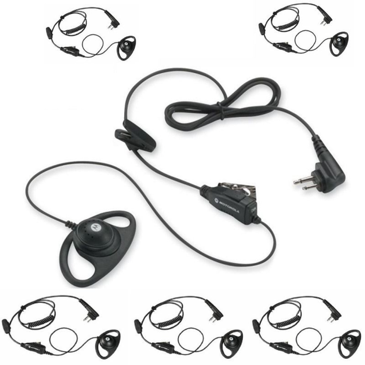 Six Pack of the popular D-ring earpiece, in-line microphone and push-to-talk  by Motorola. The 56517 HKLN4599 is a must have for your employee's.