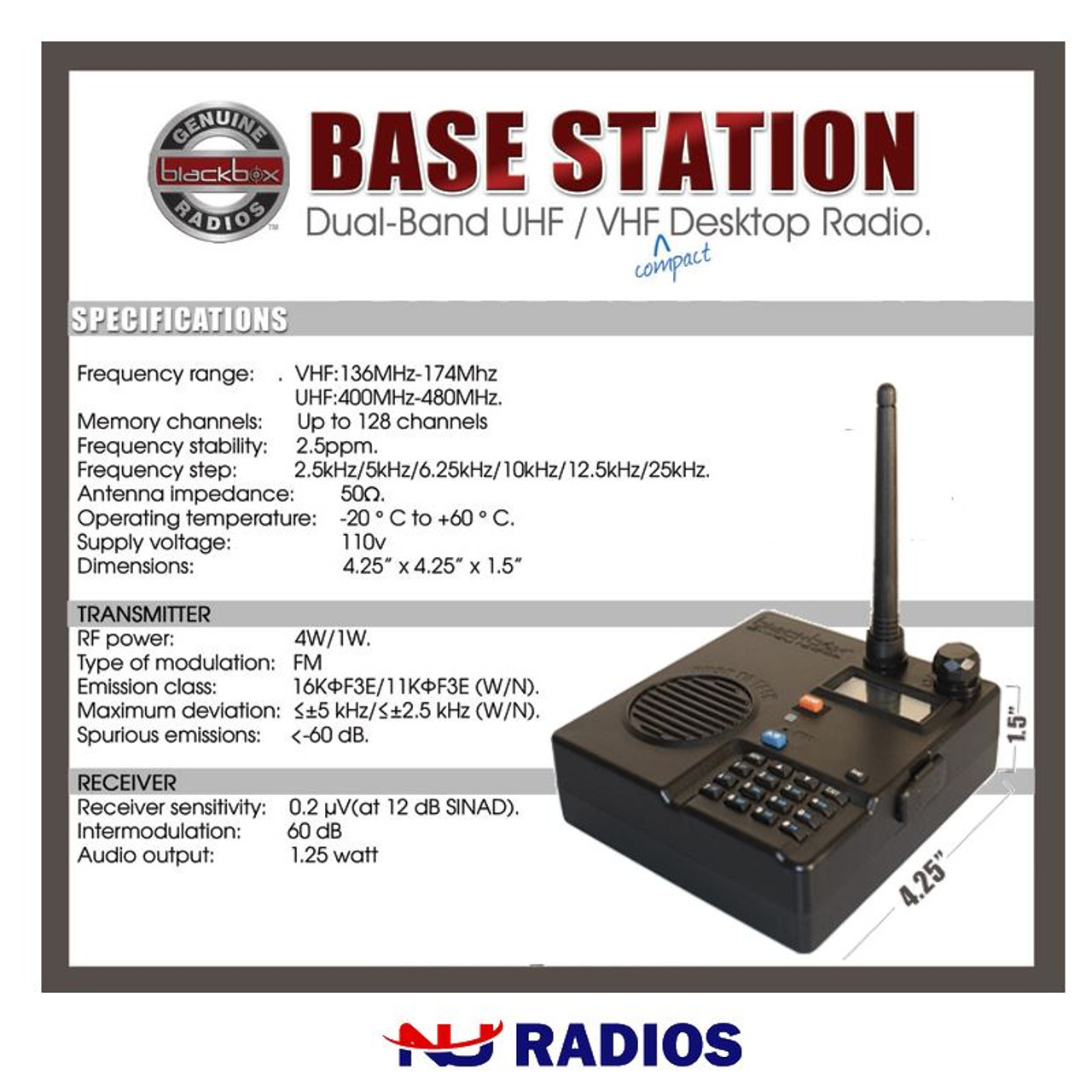 With UHF Whip Antenna X2 CP200D UHF