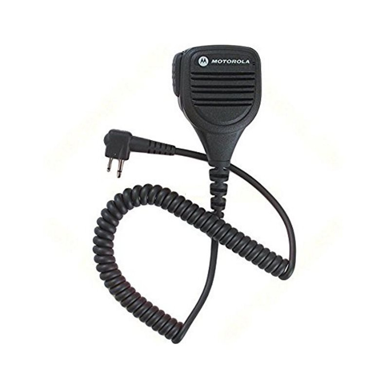 Motorola PMM4103 Heavy Duty Remote Speaker Microphone for CP200 Business  Radios has a 2-Pin set up and is great for security or construction jobs.