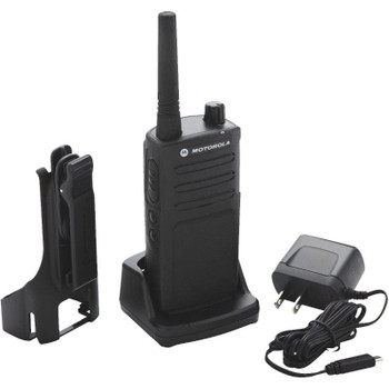 The Motorola RM2040 on-site two-way business radios help you communicate instantly without missing a beat. With crisp, clear audio throughout the workplace and exceptional durability.  The RMU-2040 includes a rechargeable lithium-ion battery as well as a drop-in tray charger. A holster and power supply are also included.