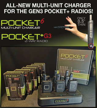 The POCKET+ multi unit charging station is compact and rugged. This charging station will work with Blackbox Pocket two way radios.