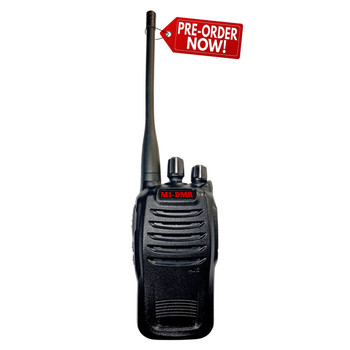 The Blackbox M1-DMR UHF 2-way radio offers 4 watts and 1024 UHF channels in digital analog capability in an affordable radio. IP55 water resistant construction for durability.