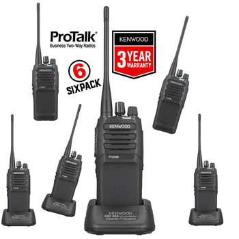 The ProTalk NX-P1302AU six pack of portable two-way business radios delivers professional performance with extended coverage for all on-site applications, get the NXP1302AU now!