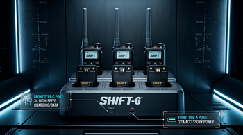 Charge and organize multiple Blackbox SHIFT radios from one convenient location while reducing outlet and cable clutter.
