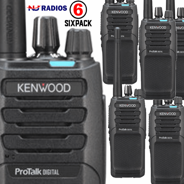 This Six Pack of Kenwood radios with 2 Watts is powerful. The  NX-NXP1202NVK ProTalk two-way business portable radio with up to 64 channels (16 in each zone), is ideal for communications in construction, manufacturing, farms, expo's and outdoor venues.