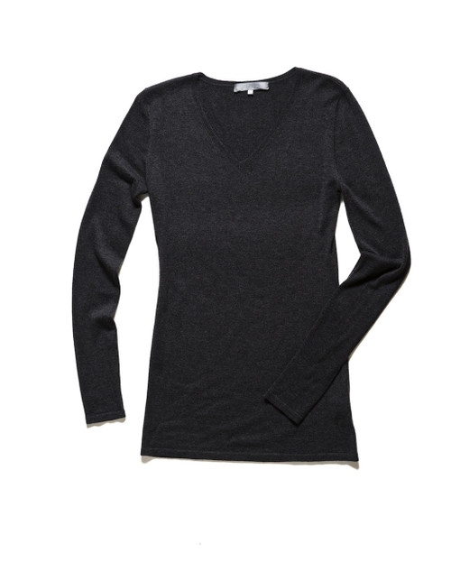 The Long V Tee No. 2 in graphite. Size xsmall