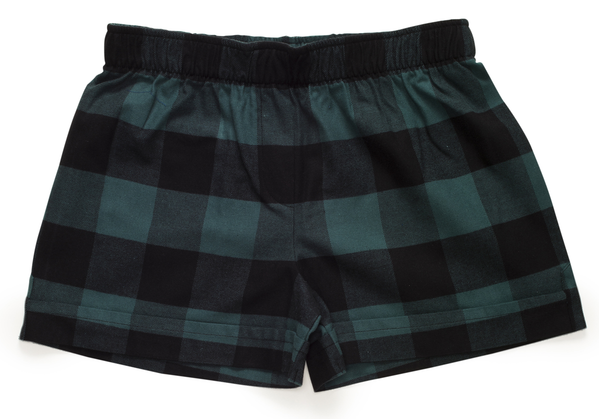 The Flannel Boxer in hunter buffalo check.