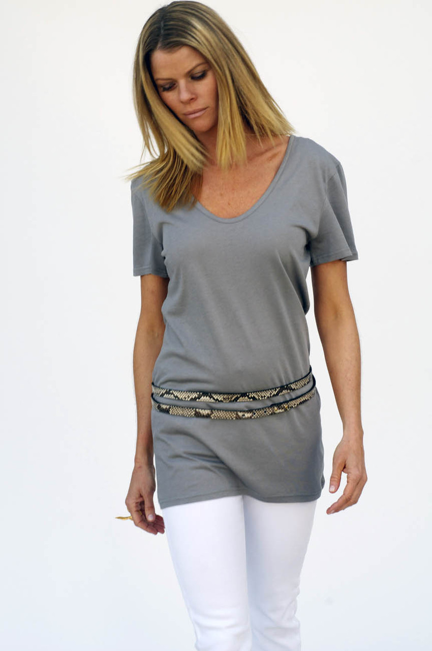 The Tee Two in smoke...This is a longer tunic style tee.