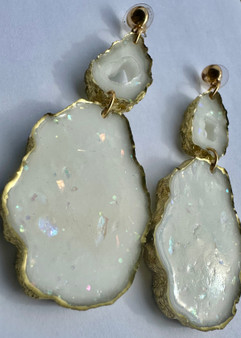 White Opal Earrings