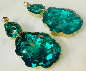 Emerald Green Sparkle Earrings